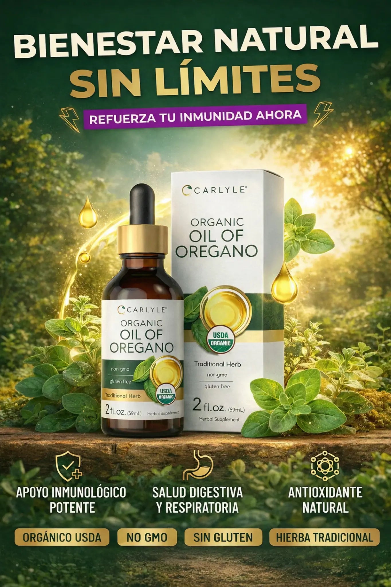 Aceite de Orégano Orgánico: Refuerza tu Inmunidad de Forma Natural